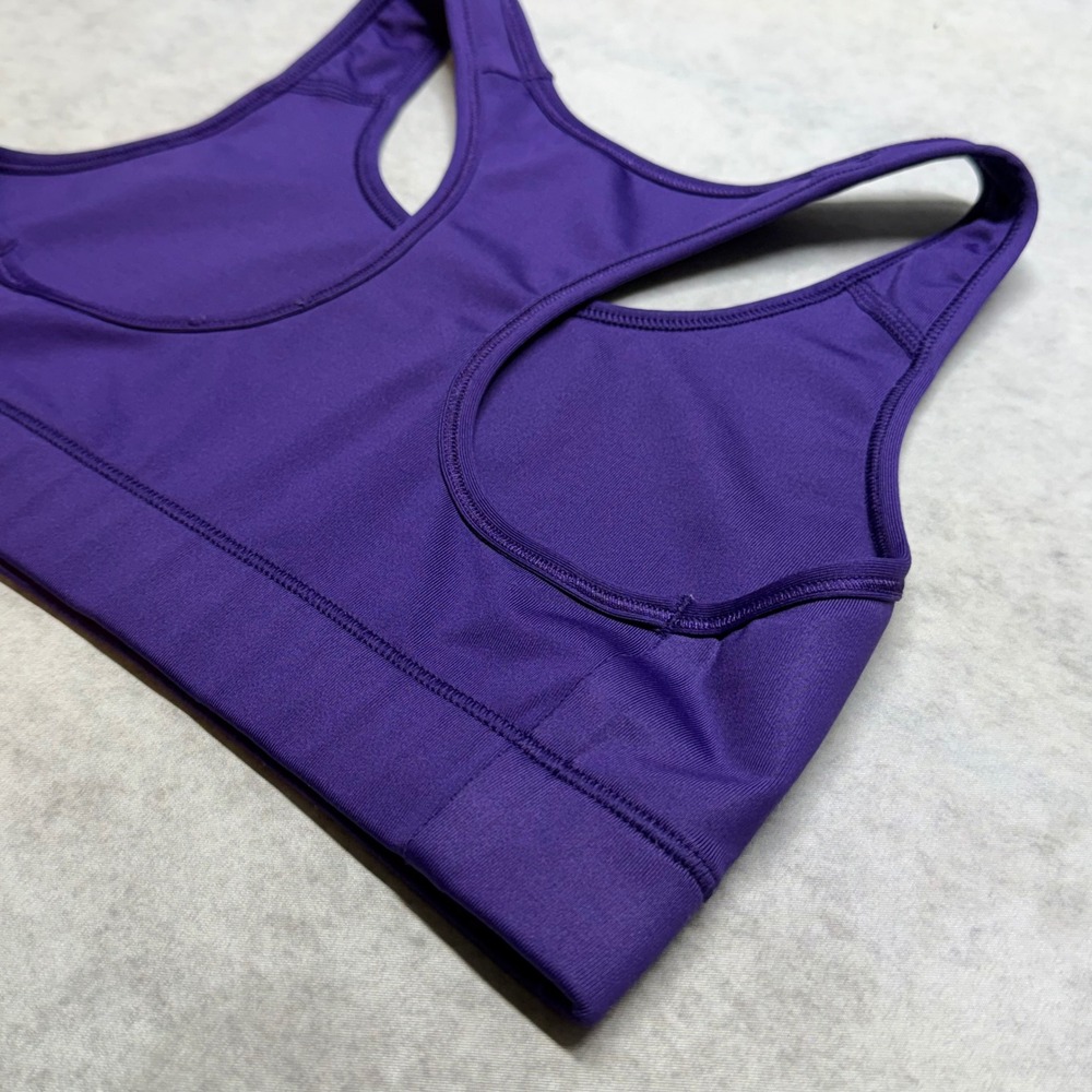 Nike Dri-Fit Racerback Medium Support Girls Large‎ (XS) Purple Swoosh Sports Bra - Picture 5 of 7